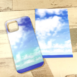 【iPhone14ケース】透明　スマホケース クリアケース 自然 景色 青空  空　雲  海 1枚目の画像