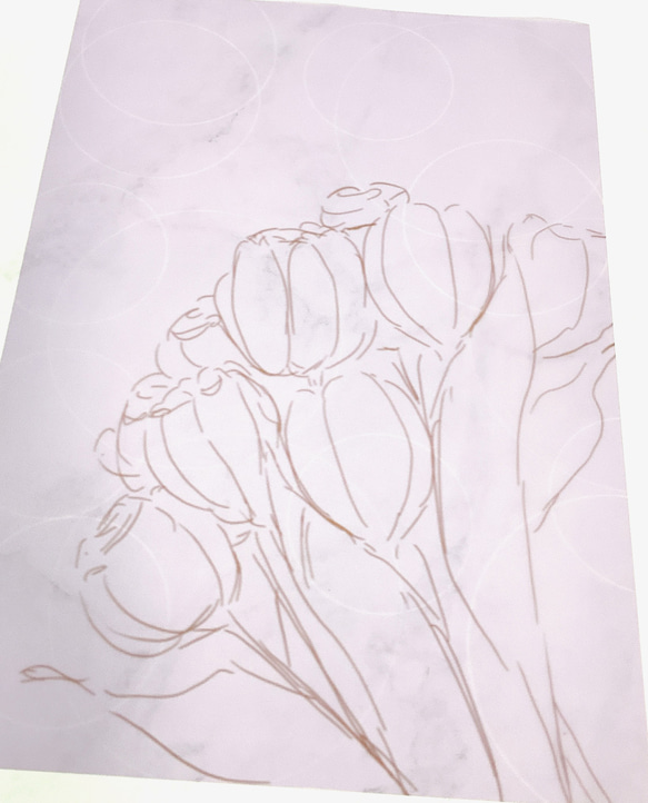 【チューリップ】5枚　トレーシングペーパー　お花　紙　おしゃれ　韓国風　包装紙　ラッピング　デザイン　文房具　おすすめ 4枚目の画像