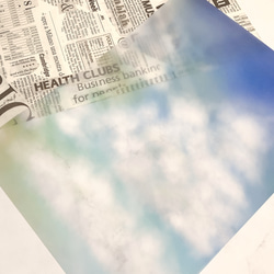 【夏の光雲】7枚　トレーシングペーパー　紙モノ　紙　かわいい　キレイ　鮮やか　文房具　空　夏　雲　アート　イラスト 1枚目の画像
