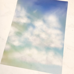 【夏の光雲】7枚　トレーシングペーパー　紙モノ　紙　かわいい　キレイ　鮮やか　文房具　空　夏　雲　アート　イラスト 2枚目の画像
