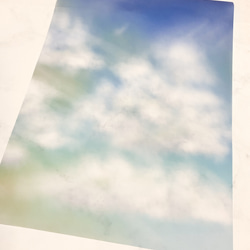 【夏の光雲】7枚　トレーシングペーパー　紙モノ　紙　かわいい　キレイ　鮮やか　文房具　空　夏　雲　アート　イラスト 6枚目の画像