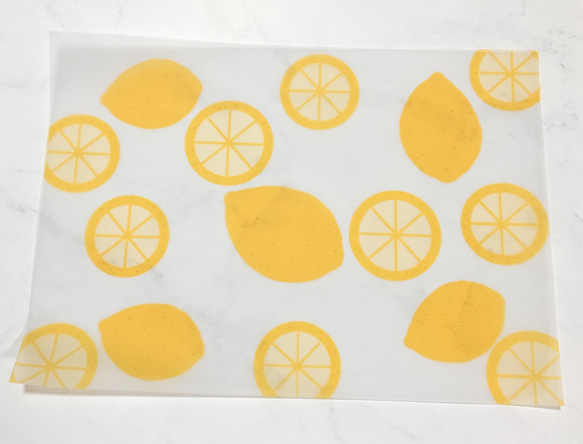 【レモン】5枚　トレーシングペーパー　かわいい　紙　デザイン　イラスト　果物　フルーツ　イエロー　黄色　オシャレ　 2枚目の画像