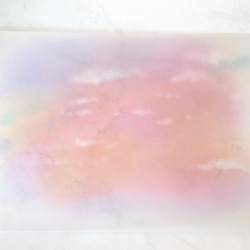 【ピンク空】7枚　トレーシングペーパー　かわいい　紙　ペーパー　キレイ　イラスト　アート　雲　空　淡い　　ラッピング　 3枚目の画像