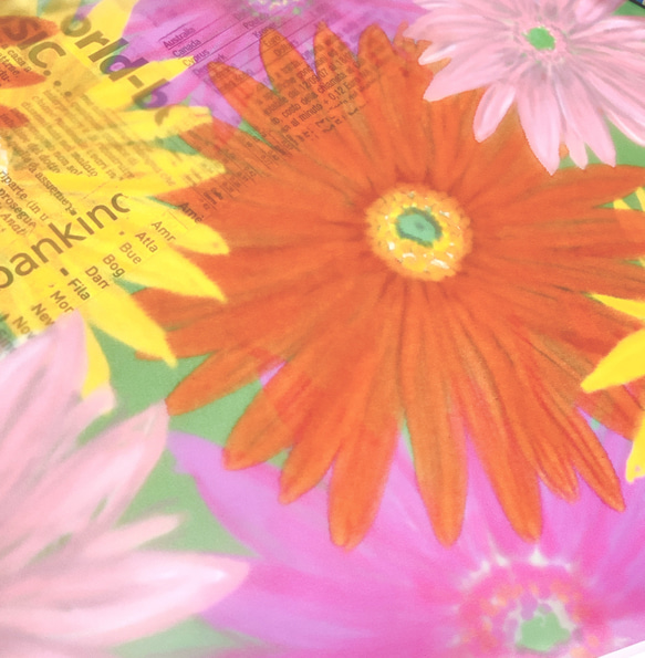 【ガーベラ】A4 ・3枚　トレーシングペーパー　紙モノ　かわいい　お花　満開　キレイ　文房具　ラッピング　包装紙　 2枚目の画像