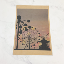 ②影の7種セット　ポストカード　イラスト　花　空　街　自然　アート　デザイン　はがき　紙モノ　キレイ 3枚目の画像