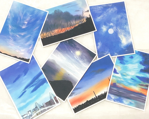 手描きイラスト色紙＆ポストカード5枚セット【Postman】原画/オリジナル 手描きイラスト色紙＆ポストカード5枚セット【Postman】原画