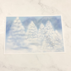 【Winter】5枚セット　ポストカード　景色　自然　雪　冬　季節　絵はがき　イラスト　ハガキ　キレイ　森　山　空　 3枚目の画像