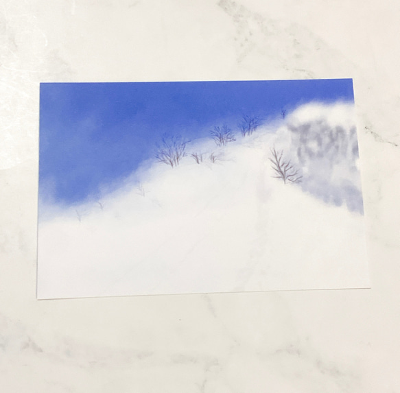 【Winter】5枚セット　ポストカード　景色　自然　雪　冬　季節　絵はがき　イラスト　ハガキ　キレイ　森　山　空　 6枚目の画像