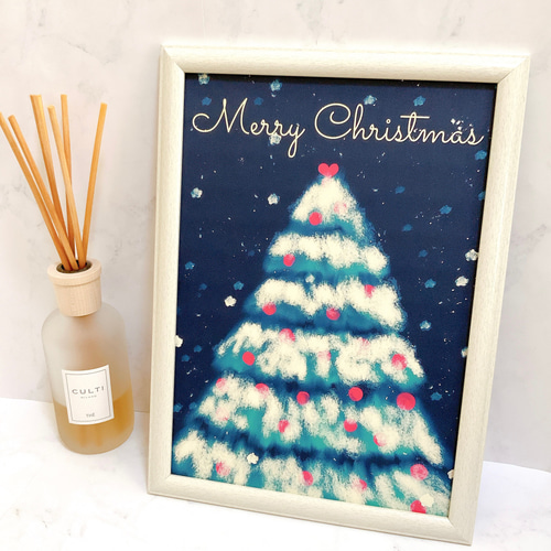 クリスマスツリー ポスター 超早割2022 A4サイズ オシャレ 雪