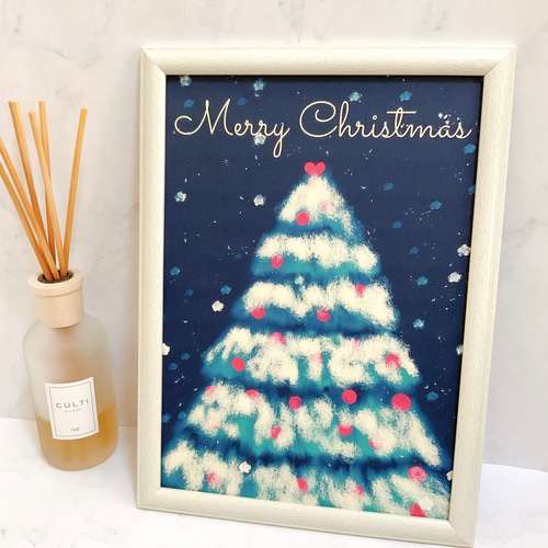 クリスマスツリー ポスター 超早割2022 A4サイズ オシャレ 雪