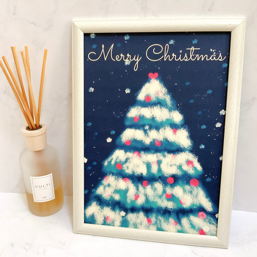 クリスマスツリー ポスター 超早割2022 A4サイズ オシャレ 雪