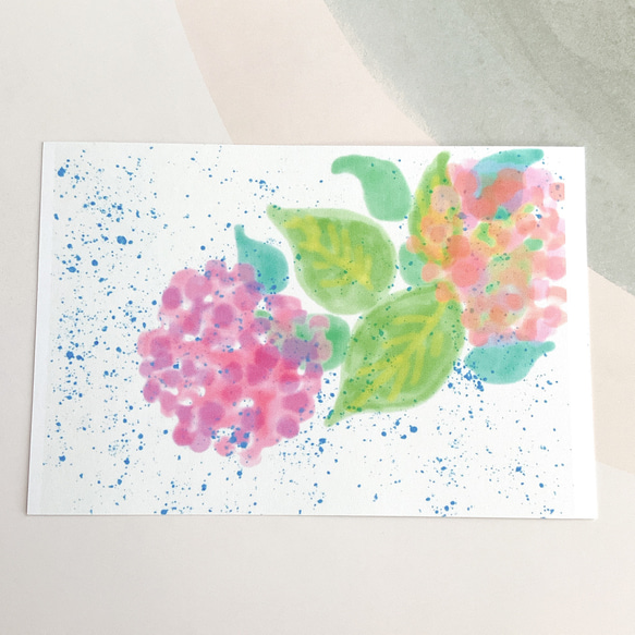 【紫の花たち】4枚　ポストカード　かわいい　キレイ　紙もの　ペーパー　紫陽花　天気　雨　春　さくら　紙　ひ　 3枚目の画像