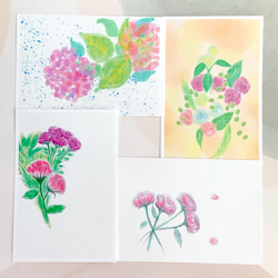 【紫の花たち】4枚　ポストカード　かわいい　キレイ　紙もの　ペーパー　紫陽花　天気　雨　春　さくら　紙　ひ　 8枚目の画像