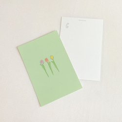 【5枚セット】ポストカード  自然　イラスト　食べ物　花　チューリップ　かわいい　気球　空　雲　文具　ハガキ　ピンク　 5枚目の画像