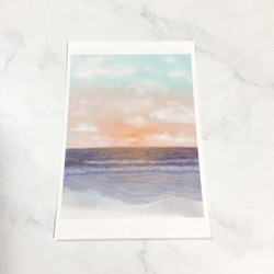 【空と海3種】ポストカード　風景　景色　海　雲　空　かわいい　自然　紙　文具　夕陽　太陽　プレゼント　おしゃれ　 2枚目の画像
