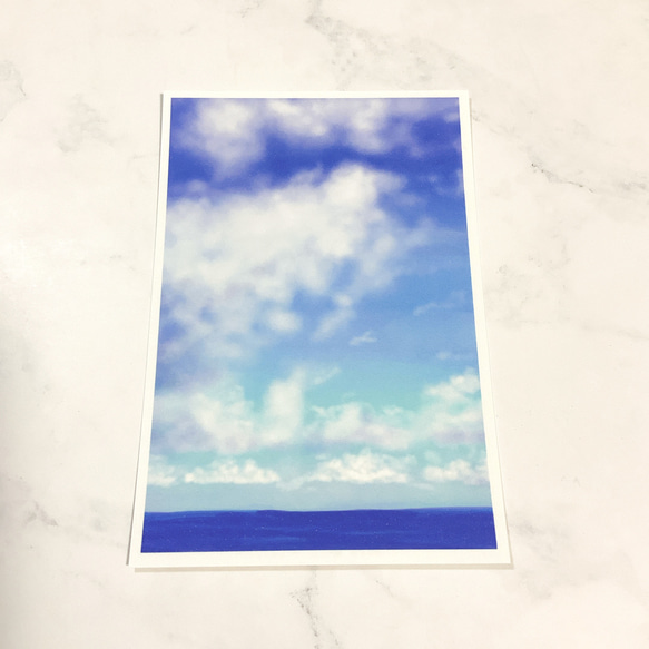 【空と海3種】ポストカード　風景　景色　海　雲　空　かわいい　自然　紙　文具　夕陽　太陽　プレゼント　おしゃれ　 3枚目の画像