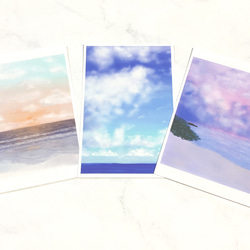 【空と海3種】ポストカード　風景　景色　海　雲　空　かわいい　自然　紙　文具　夕陽　太陽　プレゼント　おしゃれ　 6枚目の画像