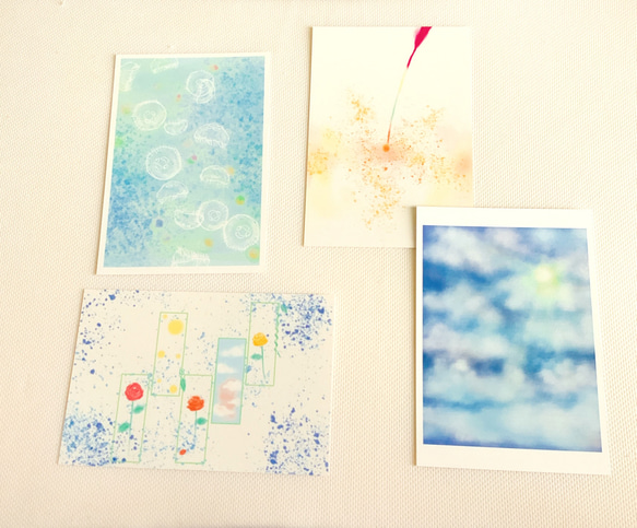 4枚セット　ポストカード　幻想　夏　季節　プレゼント　ギフト　文具　紙　 1枚目の画像