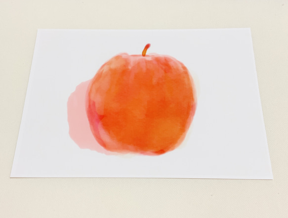 『真っ赤なりんご』イラスト　ポスター　かわいい　紙　　　インテリア　おしゃれ　赤　レッド　おすすめ　A4 2枚目の画像