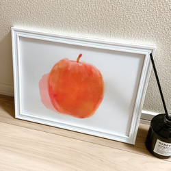 『真っ赤なりんご』イラスト　ポスター　かわいい　紙　　　インテリア　おしゃれ　赤　レッド　おすすめ　A4 3枚目の画像