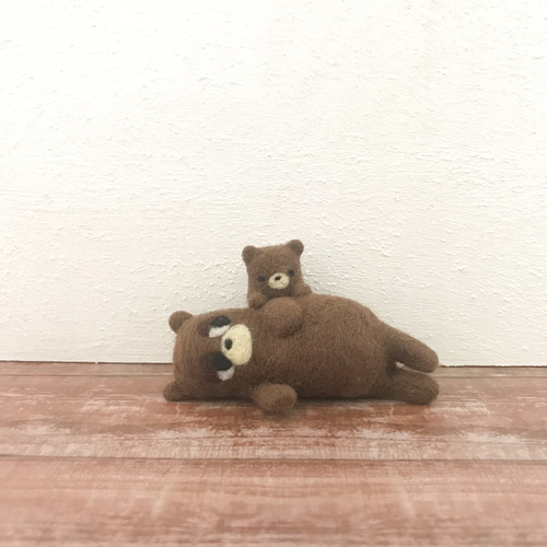 のんびりクマ【羊毛フェルト】 羊毛フェルト hikidashi no oku 通販