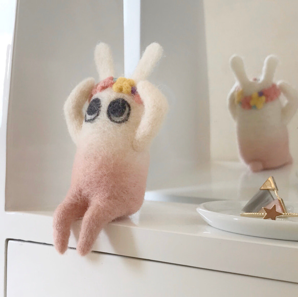 羊毛フェルト さくら色うさぎ 羊毛フェルト hikidashi no oku 通販