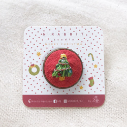【クリスマスシリーズ】ハンドメイド刺繍小物ボタンブローチ ブローチ 3枚目の画像