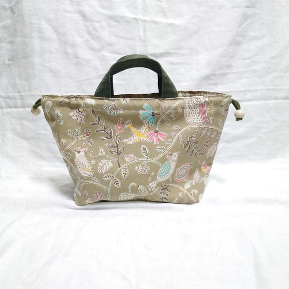 SALE！お弁当袋☆Borsa 41☆トートバッグ☆コンビニ☆鳥☆Bird☆花☆北欧☆オシャレ☆入園グッズ☆入学グッズ 2枚目の画像