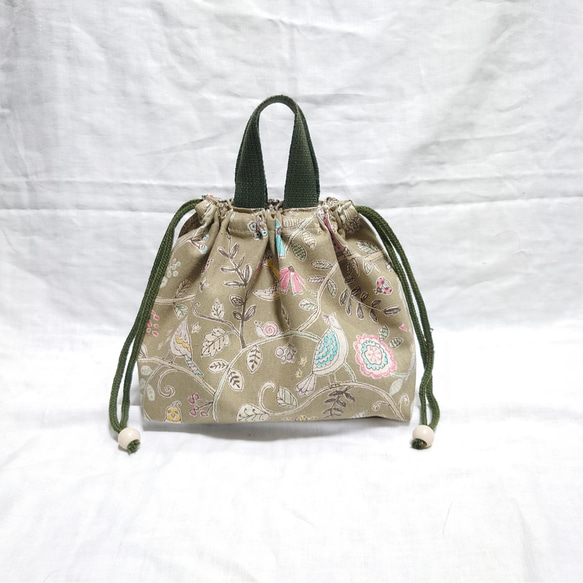 SALE！お弁当袋☆Borsa 41☆トートバッグ☆コンビニ☆鳥☆Bird☆花☆北欧☆オシャレ☆入園グッズ☆入学グッズ 4枚目の画像