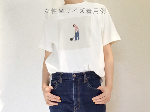 犬とおじさんTシャツ(男女兼用) 3枚目の画像