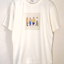 おじさん4人Tシャツ (男女兼用) 1枚目の画像