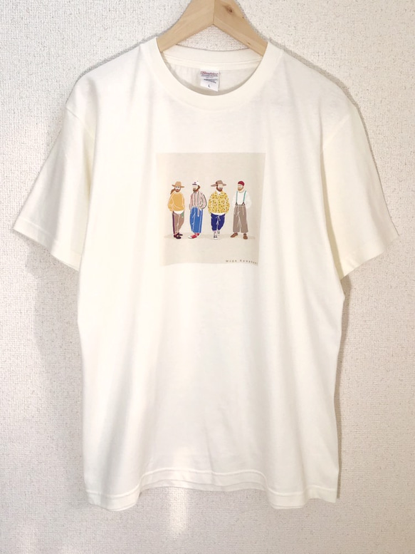 おじさん4人Tシャツ (男女兼用) Tシャツ mugakawakami 通販