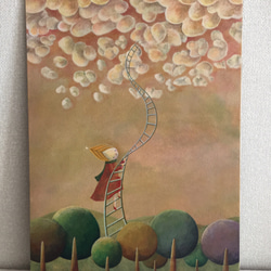 一点物】『 霧の中の分岐点 』油絵 F3号 油彩 油画 絵画