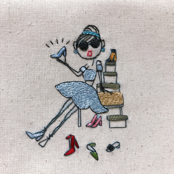 【受注制作】刺繍コースター　プリンセス 1枚目の画像
