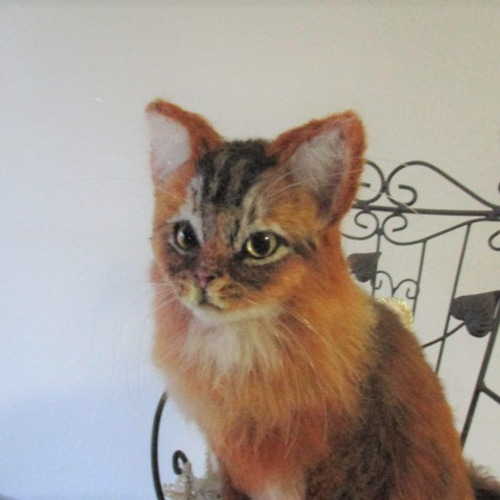 羊毛フェルト かわいいソマリ 猫 ネコ ハンドメイド 羊毛フェルト