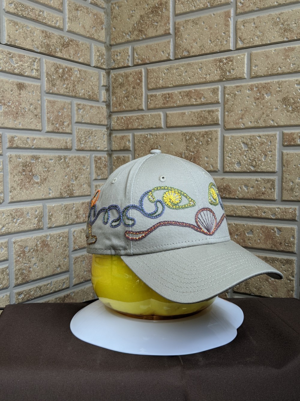鳳凰　ワークキャップ 木綿　古布　筒描き　リメイク