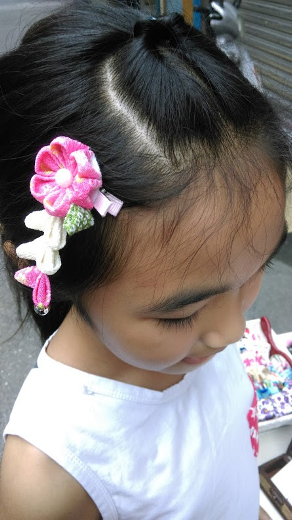 和風小花入門|邊夾/っまみ細工/縮緬布/日式布花/和服配件 第1張的照片