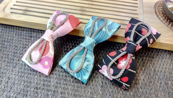和風長夾|八股線|蝴蝶結/一字壓夾/日式花布/棉麻印花 第1張的照片