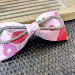 和風長夾|八股線|蝴蝶結/一字壓夾/日式花布/棉麻印花 第3張的照片