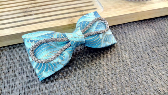 和風長夾|八股線|蝴蝶結/一字壓夾/日式花布/棉麻印花 第4張的照片