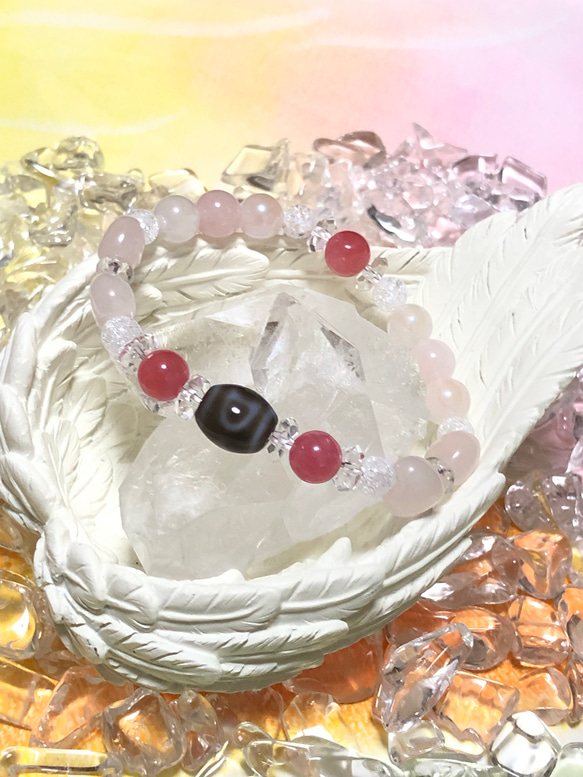 恋愛運アップの愛され☆ミニ日月星天珠☆ブレスちゃん ブレスレット  