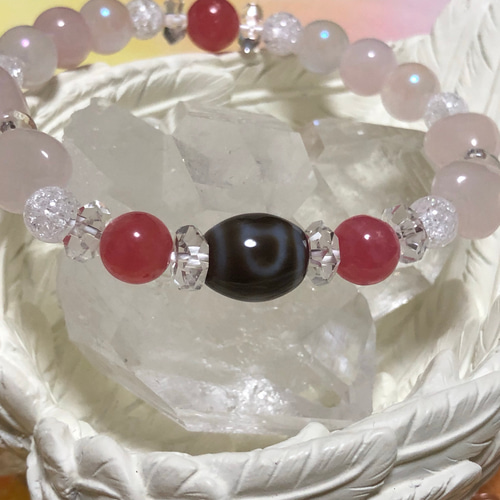 恋愛運アップの愛され☆ミニ日月星天珠☆ブレスちゃん ブレスレット  