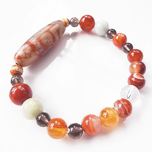 古代 七眼天珠 朱砂入り 赤朱砂・閃電五眼天珠 31mm - 石