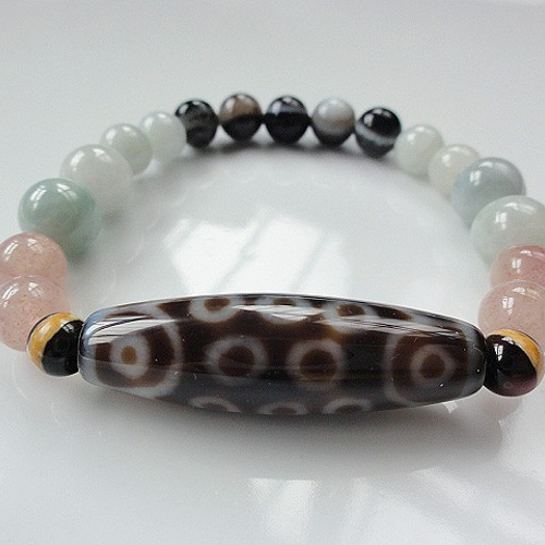 神器【極】特別希少・老玉髄二十一眼天珠、龍眼天珠ブレスレット天ノ宮