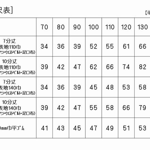 型紙 子供 子供服 キッズ スパッツ パターン ｜2way かんたんスパッツ