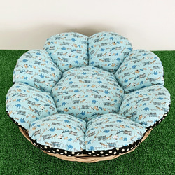★籐編籃子床★配以復古面料製成的花墊[寵物床] 第1張的照片