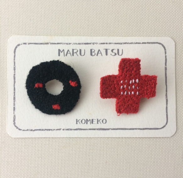 MARU BATSU　刺繍ブローチ 4枚目の画像
