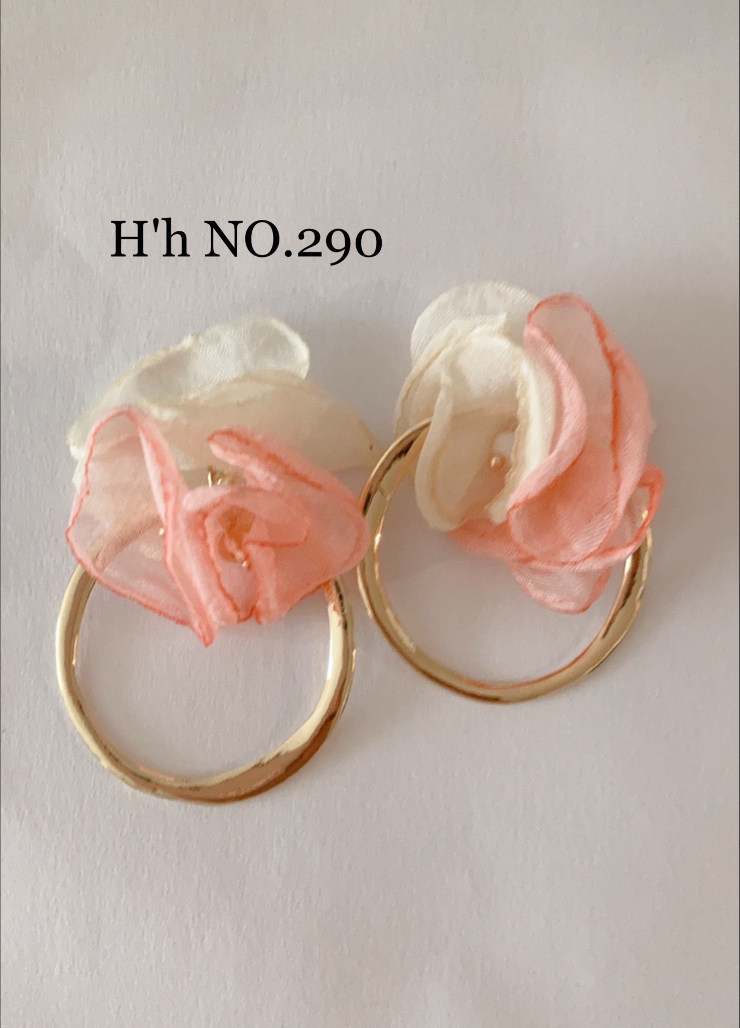 531 ピンク　フラワー　ゴールドリング　ピアス　イヤリング　ハンドメイド 531 ピンク フラワー ゴールドリング ピアス イヤリング