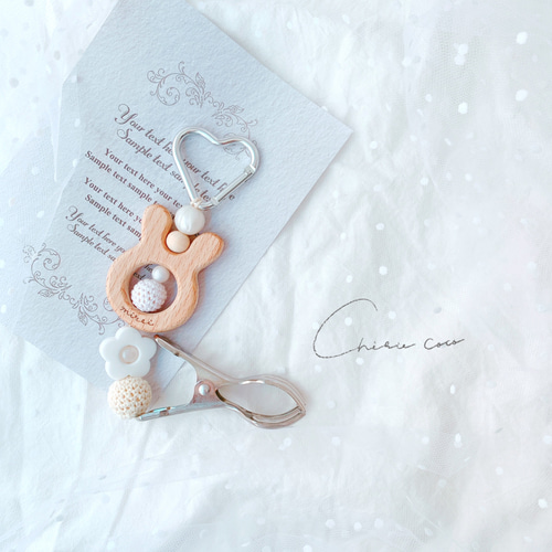 pearl white♡うさぎさんシューズクリップ 名入れ シューズクリッパー 