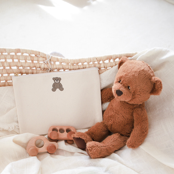 【在庫処分セール】Teddy bear マルチケース マルチポーチ 母子手帳ケース 4枚目の画像